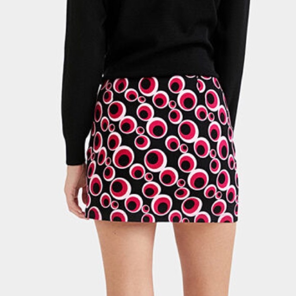 Desigual Pink Black Groovy Slim Mini Skirt FITS MEDIUM - Picture 4 of 8